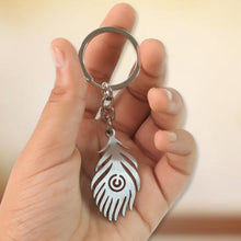 Stylish Stainless Steel Peacock Feather Keychain (1 Pc)