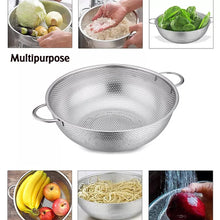 Stainless Steel Colander with Handle, Large Strainer Basket for Kitchen (25.5 cm)