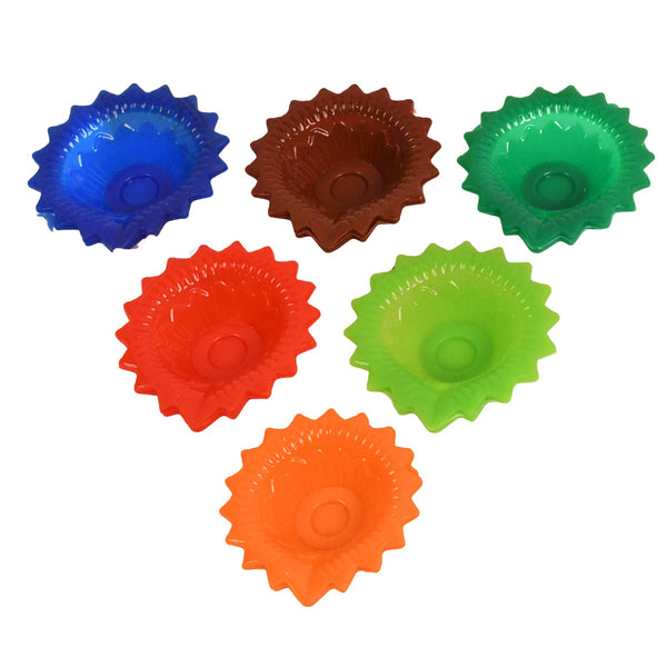 Silicone Diya for Diwali Attractive Design Colourful Diya Combo, Diwali (6 Pcs Set)