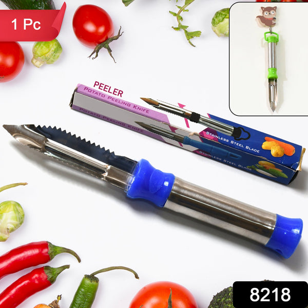 Stainless Steel 2-in-1 Vegetable Peeler - Multifunctional Grater with Hanging Ring (1 pc)